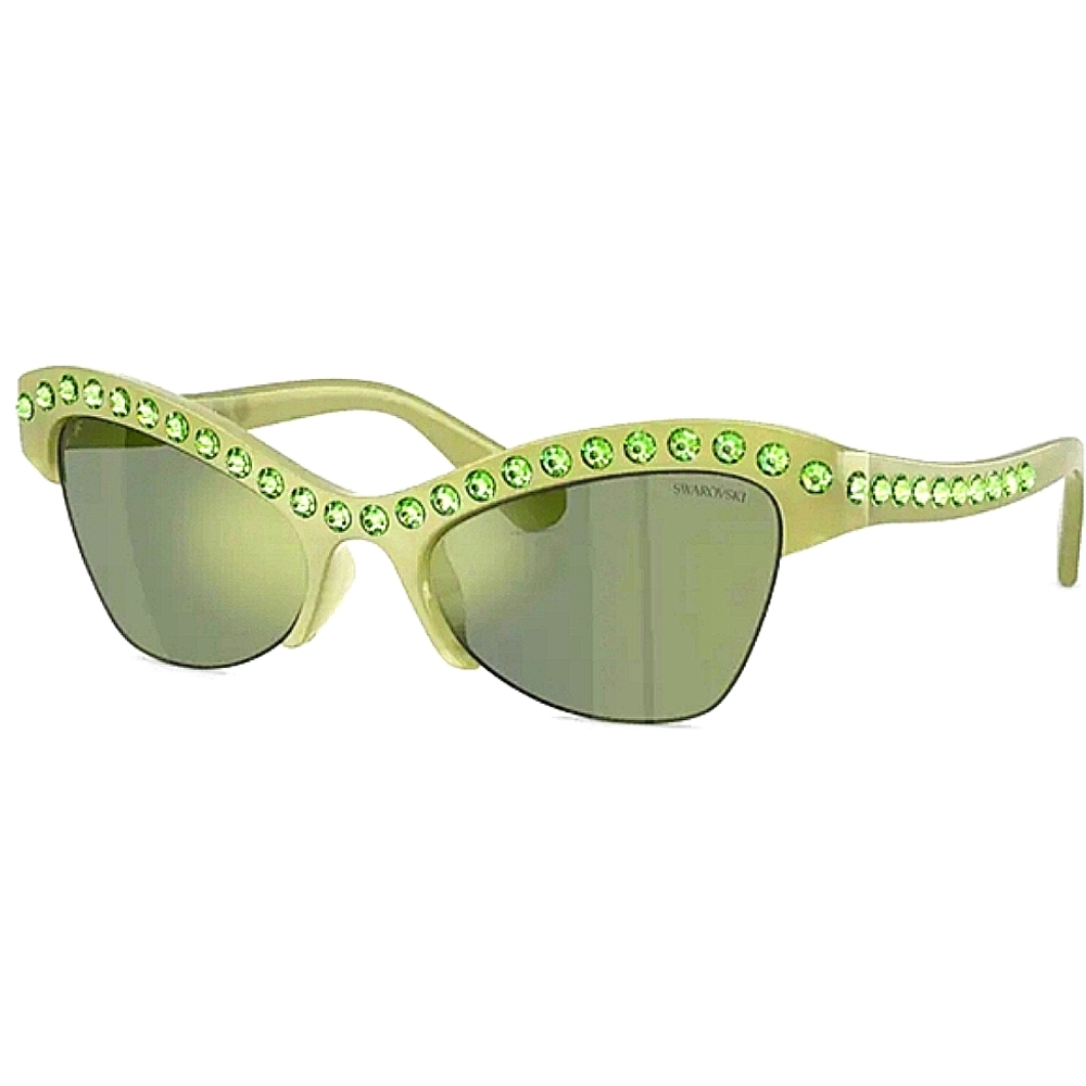 NWT Swarovski "SK6043" butterfly Embalished Crystals Green sunglasses